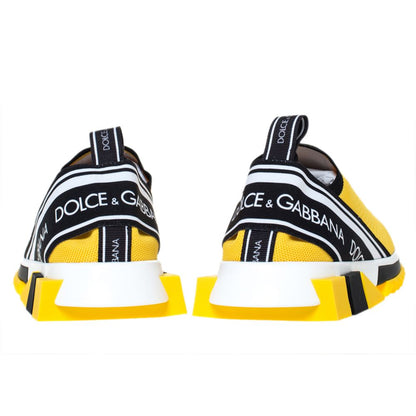 Dolce & Gabbana Chic Logo-Print Stretch Sneakers in Vibrant Yellow