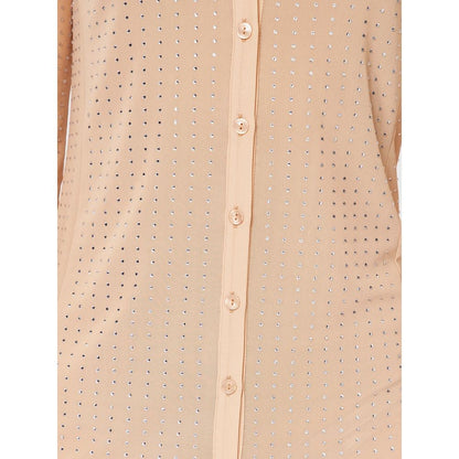 Patrizia Pepe Polished Beige Linen Blazer