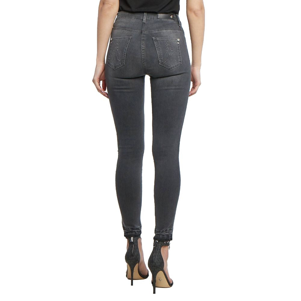 Patrizia Pepe Sleek Grey Skinny Jeans with Embroidery Detail