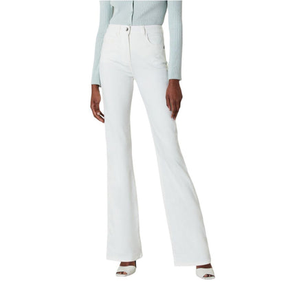 Patrizia Pepe Chic White Flared Trousers for Elegant Ensembles