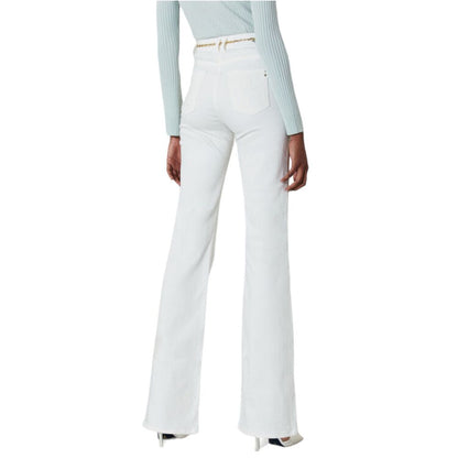 Patrizia Pepe Chic White Flared Trousers for Elegant Ensembles