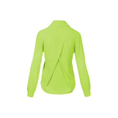 Patrizia Pepe Chic Emerald Crêpe Blouse with Classic Collar