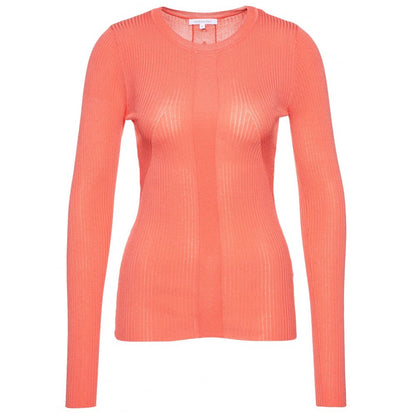 Patrizia Pepe Chic Pink Round Neck Sweater with Metallic Detail