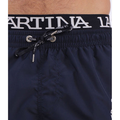 La Martina Sleek Blue Men's Boxer Swim Shorts