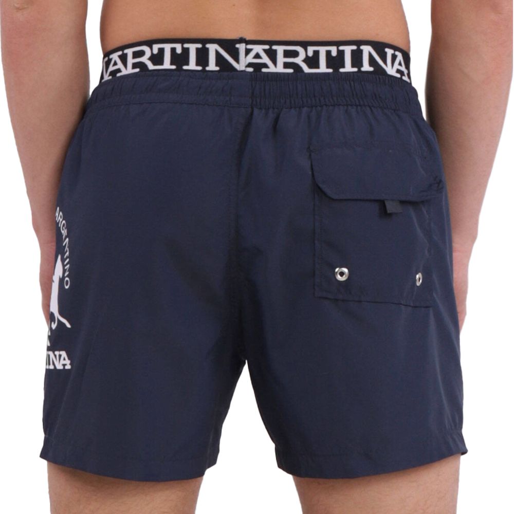 La Martina Sleek Blue Men's Boxer Swim Shorts