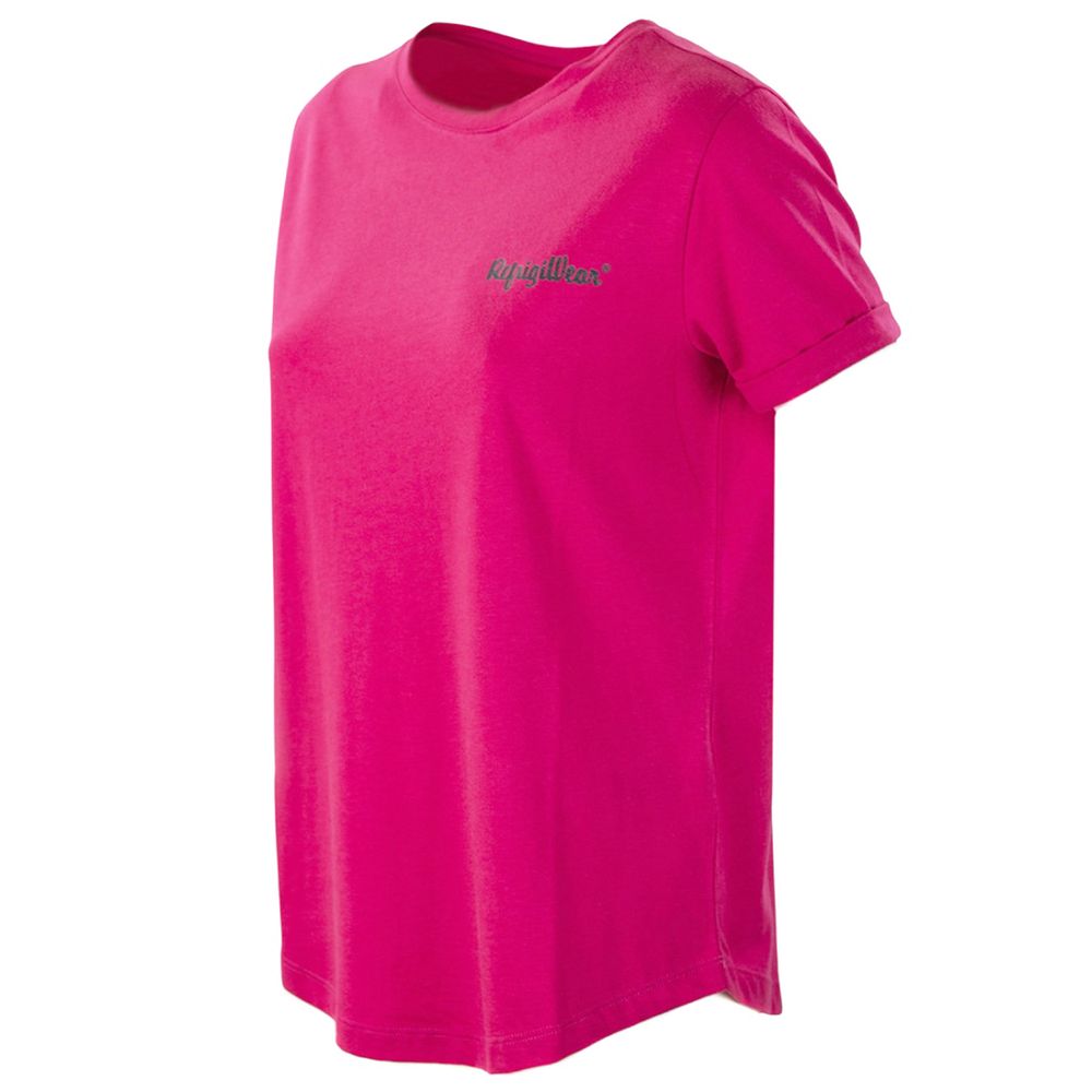 Refrigiwear Chic Fuchsia Crew-Neck Logo Tee