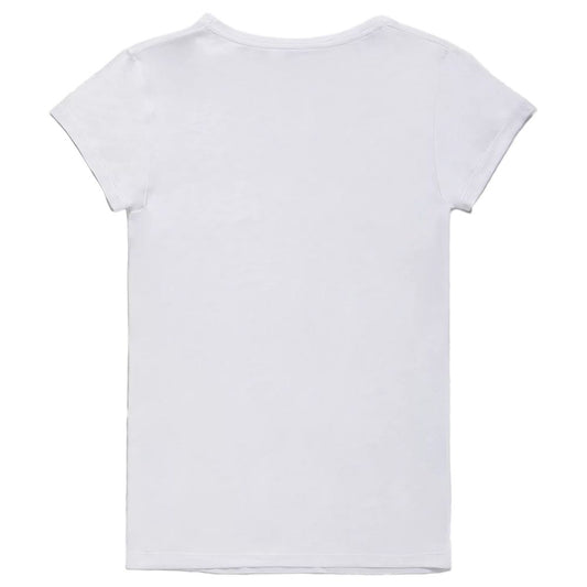 Refrigiwear Elegant V-Neck Logo Tee in Pristine White