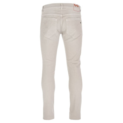 Dondup Chic Beige Stretch Cotton Trousers