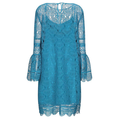 Alberta Ferretti Sky Blue Embroidered Short Dress