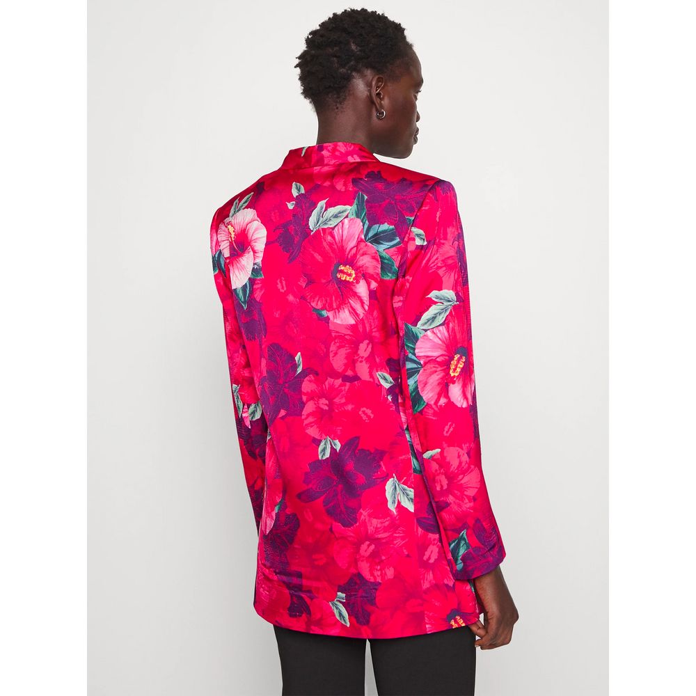 PINKO Elegant Fuchsia Floral One-Button Jacket