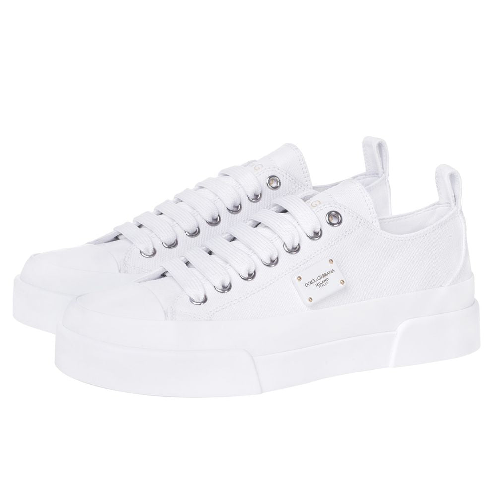 Dolce & Gabbana Elegant Canvas and Calfskin Sneakers