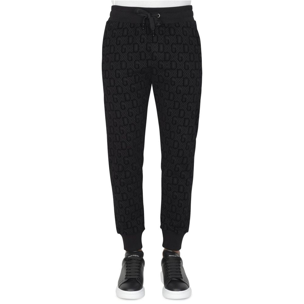 Dolce & Gabbana Velvet Logo Cotton Tracksuit Trousers