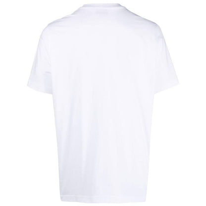 Diesel White Cotton Tee with Vibrant Chest Print