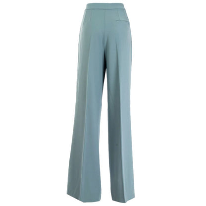 PINKO Elegant Sky-Blue Palazzo Trousers