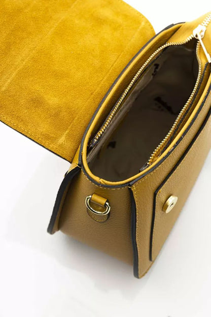 Baldinini Trend Golden Yellow Elegance Leather Shoulder Bag