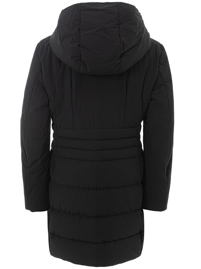 Peuterey Elegant Long Quilted Black Jacket