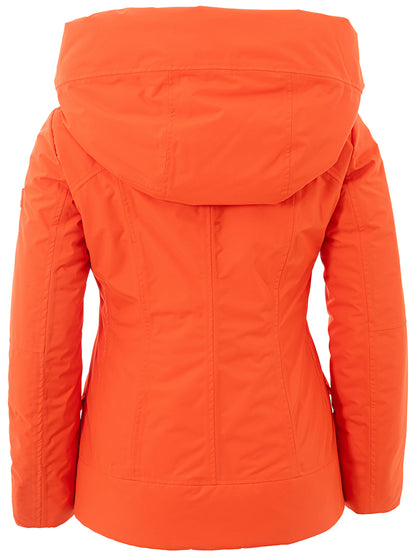 Peuterey Chic Maxi Hooded Quilted Orange Jacket