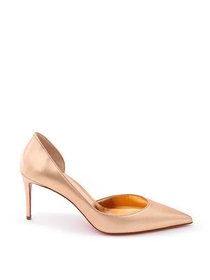 Christian Louboutin Rose Gold Metallic Leather Pumps