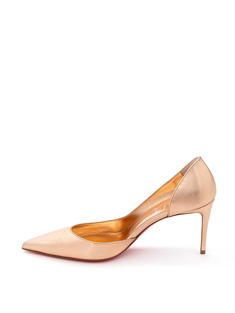 Christian Louboutin Rose Gold Metallic Leather Pumps