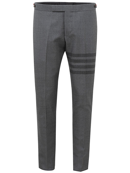 Thom Browne Elegant Tailored Gray Wool Trousers