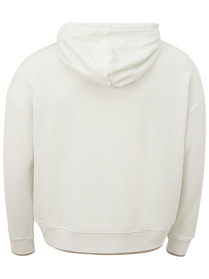 Armani Exchange Elegant White Wool Hooded Cardigan