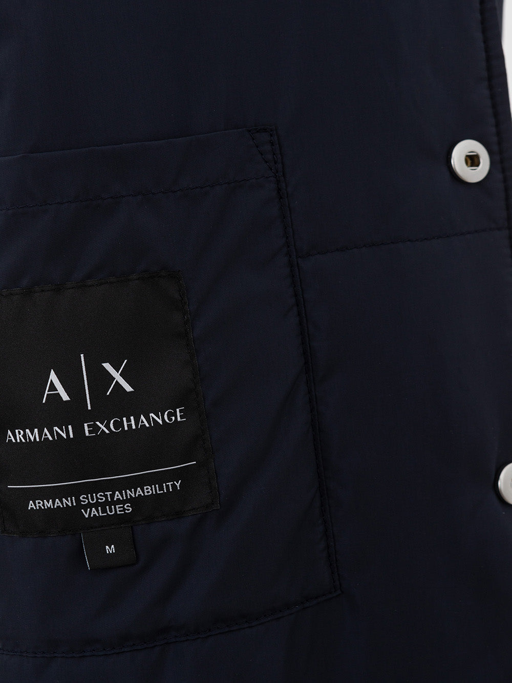 Armani Exchange Elegant White Wool Hooded Cardigan