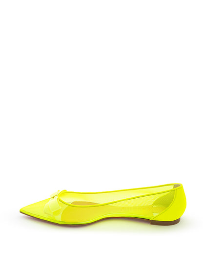 Christian Louboutin Vibrant Fluo Mesh Pointed Ballerinas