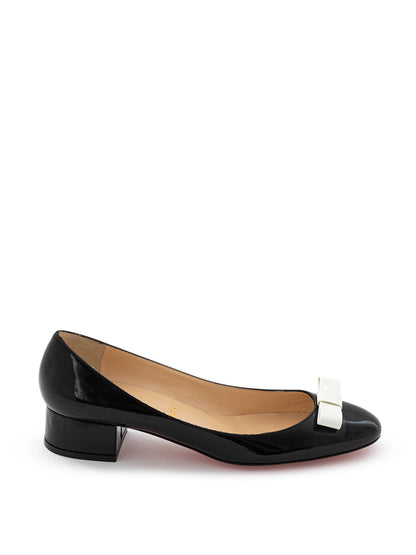 Christian Louboutin Elegant Black Patent Leather Ballet Flats