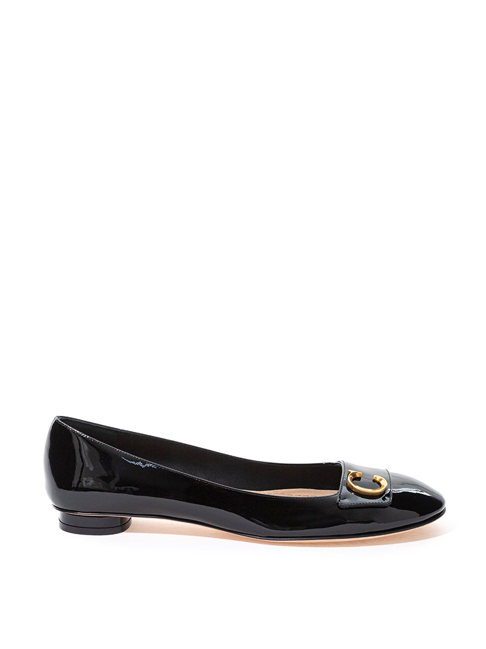 Dior Elegant Black Patent Leather Ballerina Flats