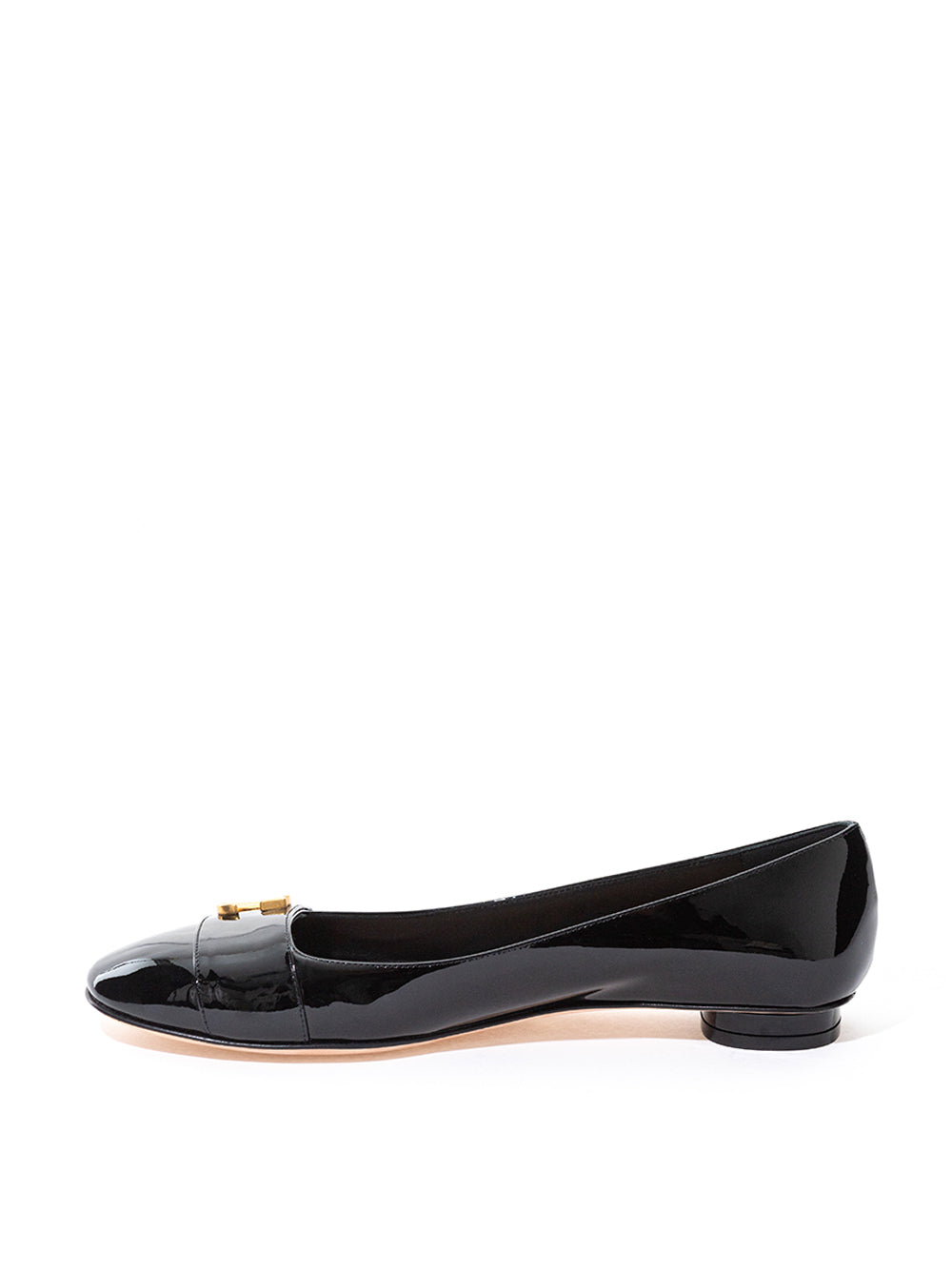 Dior Elegant Black Patent Leather Ballerina Flats