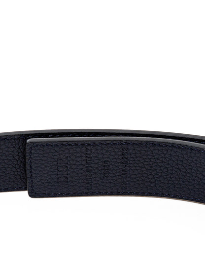 Dior Elegant Black Leather Belt with Golden Buckle