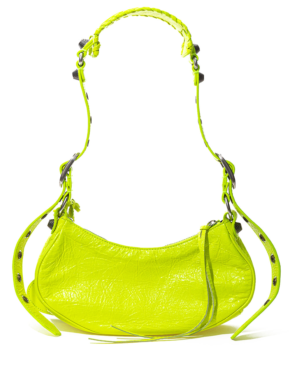 Balenciaga Neon Yellow Leather Shoulder Bag Extravaganza