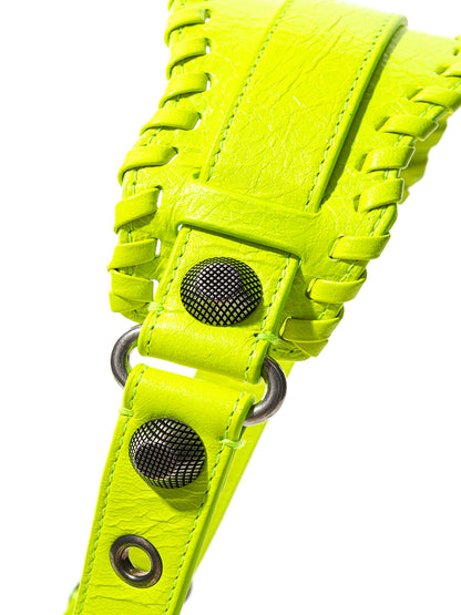 Balenciaga Neon Yellow Leather Shoulder Bag Extravaganza