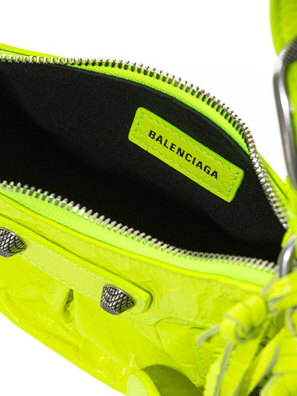 Balenciaga Neon Yellow Leather Shoulder Bag Extravaganza