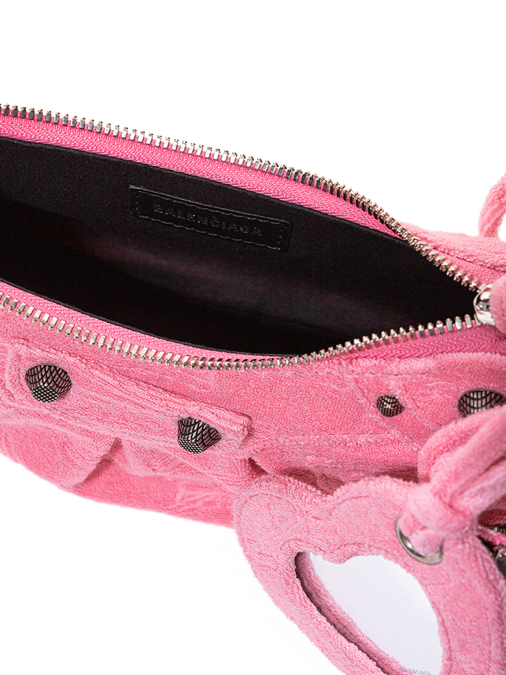 Balenciaga Pink Le Cagole Chenille Shoulder Bag