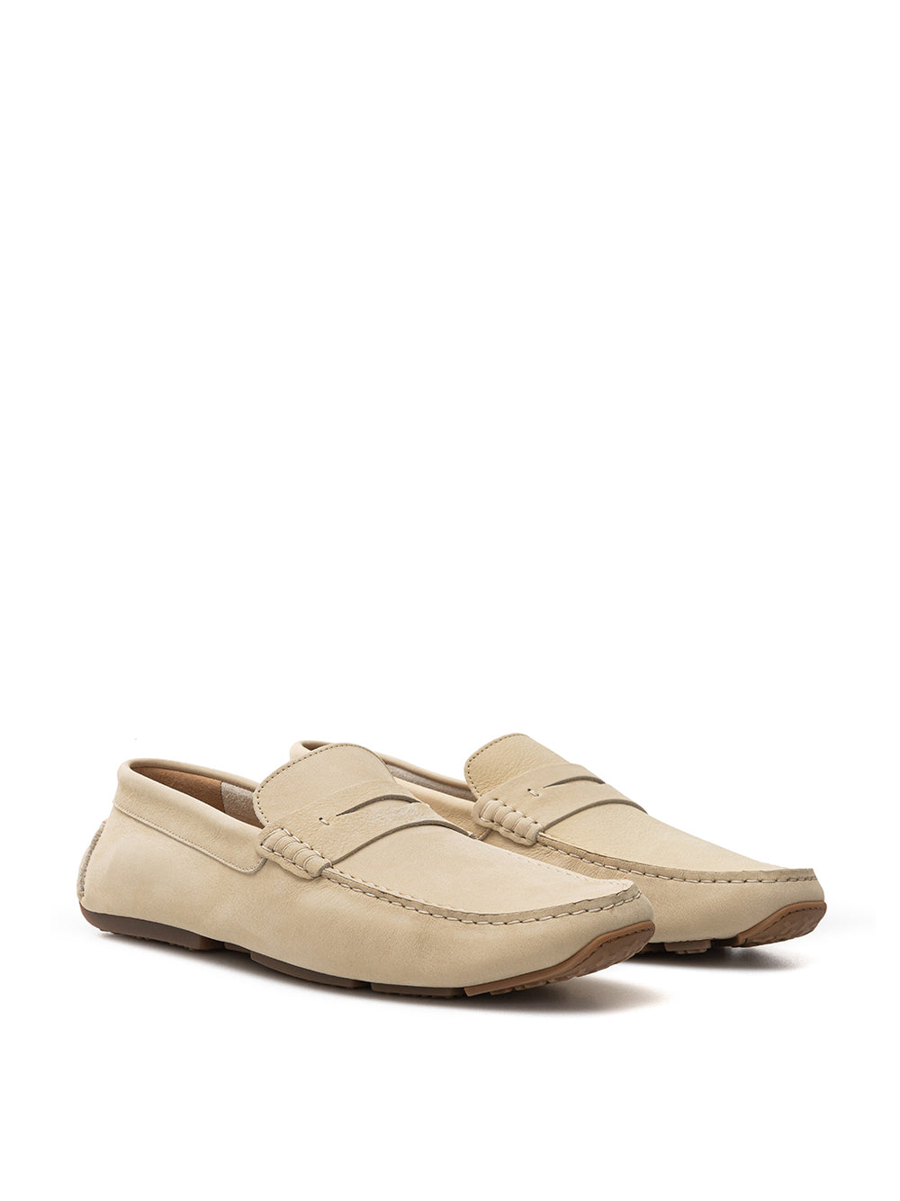 Bally Elegant Beige Suede Penny Loafers