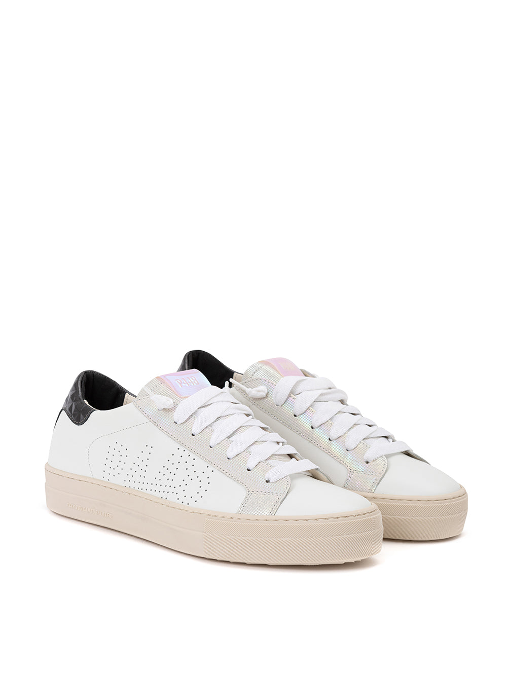 P448 Sleek White Leather Sneakers