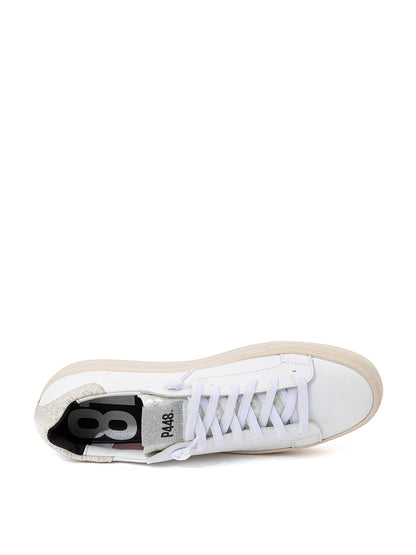 P448 Elegant White Leather Sneakers