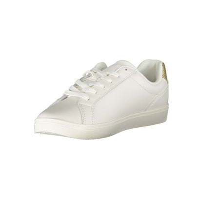 Tommy Hilfiger Chic White Lace-Up Sneakers with Contrast Details