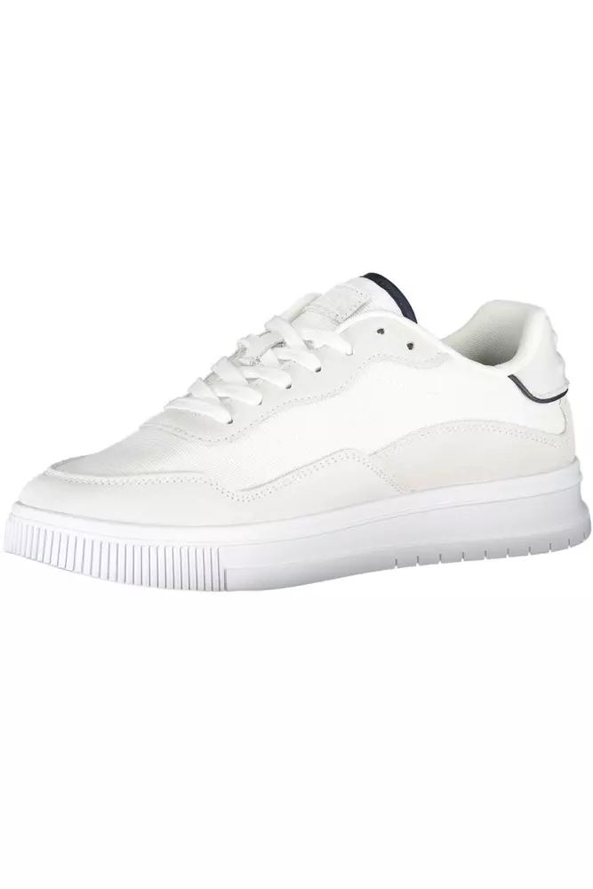 Tommy Hilfiger Sleek White Lace-Up Eco-Friendly Sneakers