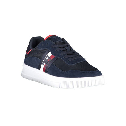 Tommy Hilfiger Chic Blue Lace-Up Sneakers with Contrast Detailing