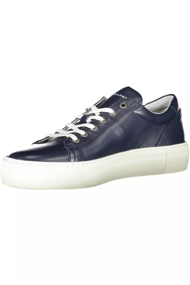 Tommy Hilfiger Chic Leather Lace-Up Sneakers with Contrast Detail