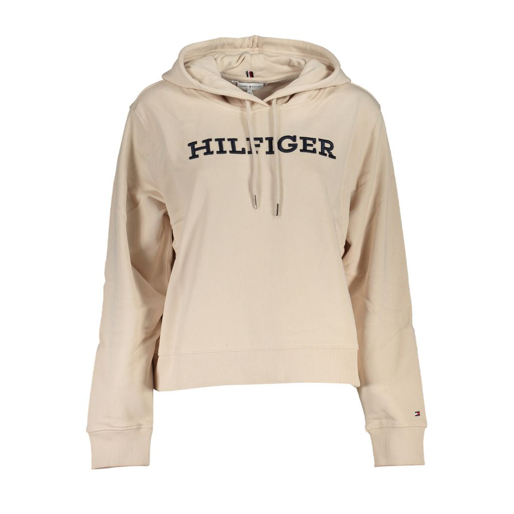 Tommy Hilfiger Elegant Beige Hooded Sweatshirt