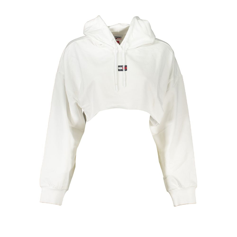 Tommy Hilfiger Chic White Hooded Sweatshirt with Logo Detail