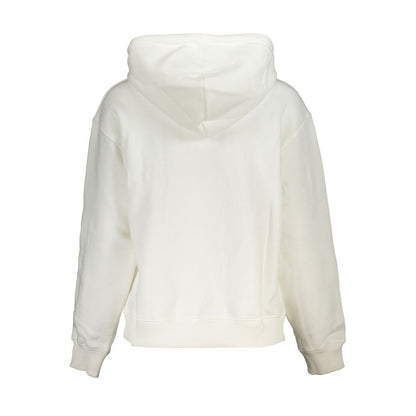 Tommy Hilfiger Elegant White Fleece Hooded Sweatshirt