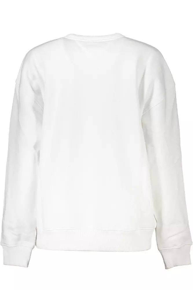 Tommy Hilfiger Elegant White Fleece Crew Neck Sweater