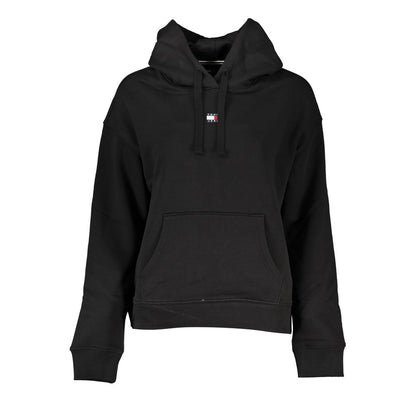 Tommy Hilfiger Sleek Black Hooded Sweatshirt