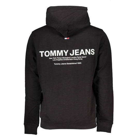 Tommy Hilfiger Elegant Black Hooded Sweatshirt with Logo Print