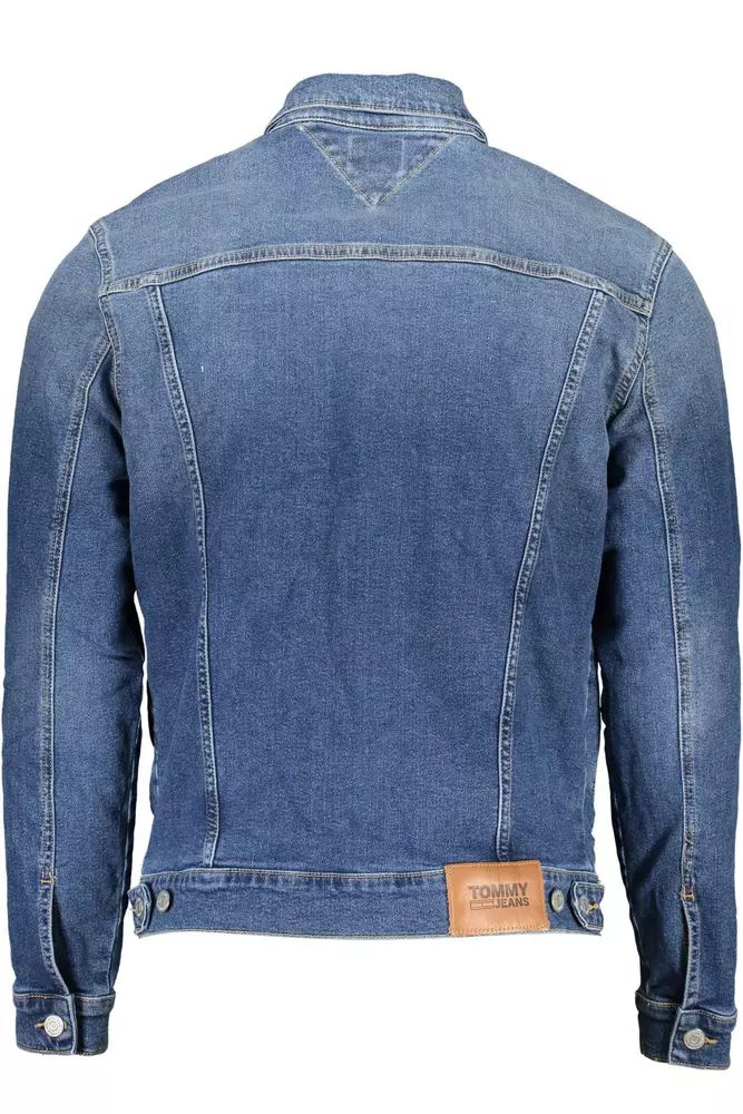 Tommy Hilfiger Chic Blue Denim Jacket with Embroidered Logo