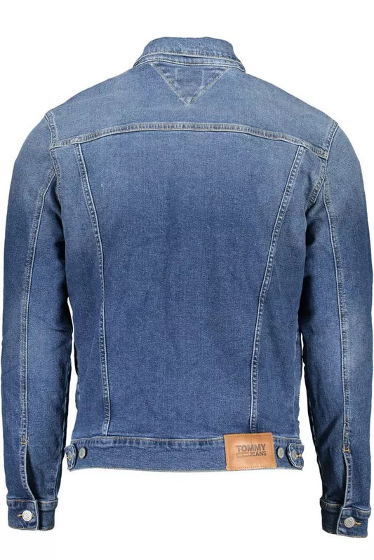 Tommy Hilfiger Chic Blue Denim Jacket with Embroidered Logo